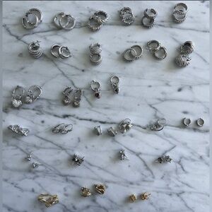 Judith Ripka Silver and Gold Earring Collection (“Lot” of 28)